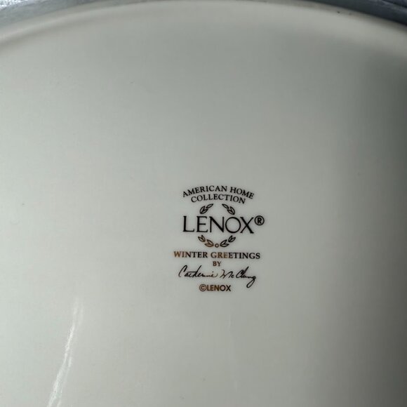 LENOX  Winter Greetings Tray "Bless This Home" - Red Ribbons, Cardinal On Holly - Picture 6 of 6